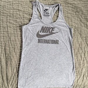 Nike Gray Racerback Tank with Bold Logo